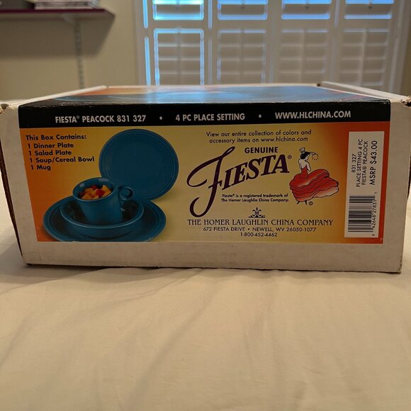 Fiesta ware 4 piece set NIB never used Peacock (Teal) - Picture 4 of 4